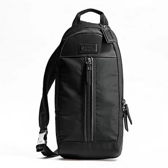 Coach Other - Coach Varick Nylon & Leather Backpack Sling Crossbody Black #F70692